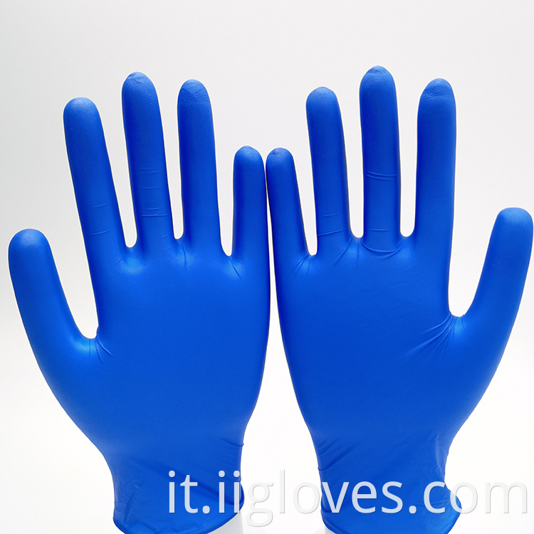 Guanti di nitrile di fornitura di fabbrica Blu guanti sottili da 100 pezzi da cucina solida